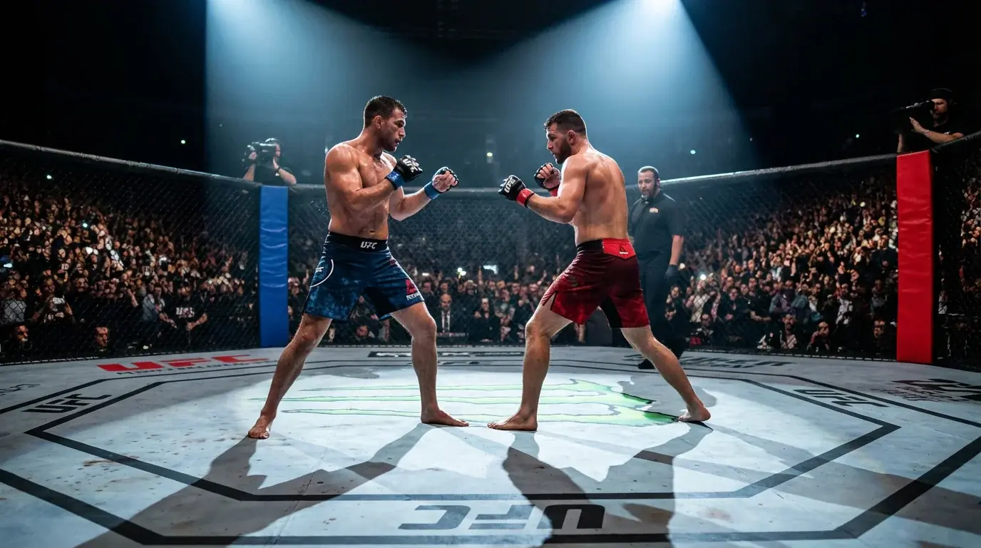 Zawodnicy MMA w oktagonie UFC podczas walki